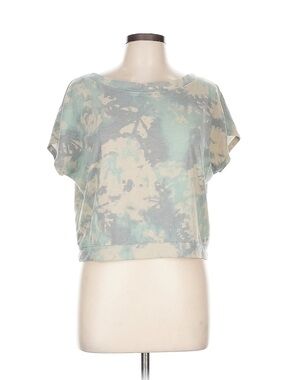 Cropped Tie-Dye Boxy Top in Sage and Cream